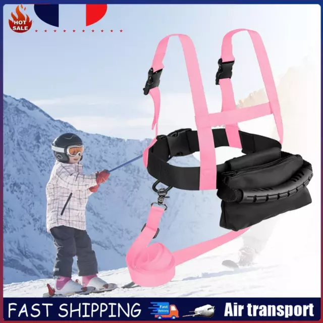 Children Snowboard Training Harness Adjustable Walking Safty Belt (Pink) FR