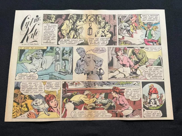 #H02 CAPTAIN KATE by Jerry Skelly Lot of 4 Sunday Half Page Comic Strips 1967