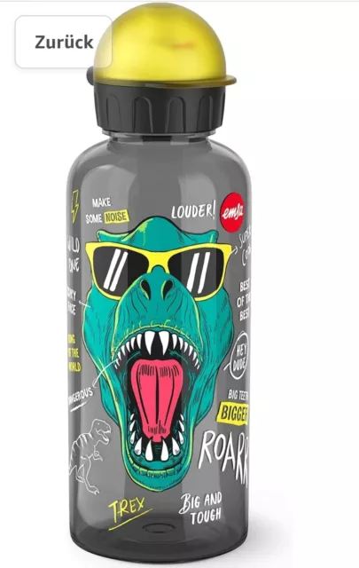 Emsa Teens Tritan Trinkflasche Kindertrinkflasche Flasche Dino Roarr 600 ml