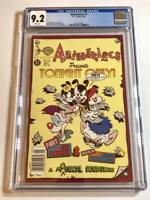 1995 DC WB ANIMANIACS #1 RARE NEWSSTAND Variant CGC 9.2 White Pages LOW CENSUS 4