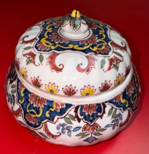 Fine Makkum Holland Delft Frisian Vase Dutch Folk Art Covered Bowl