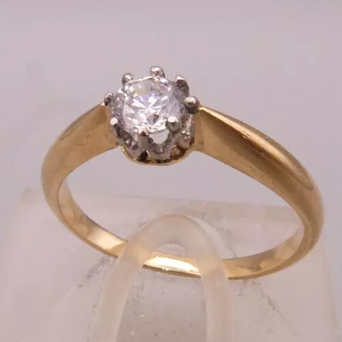 Ring Gelbgold 14 Karat/Silber antikes Meisterwerk mit W-Saphir