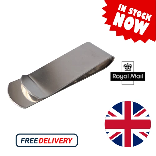 MONEY CLIP NOTE Thin Cash Wallet Card Holder Silver Stainless Steel £2. ...