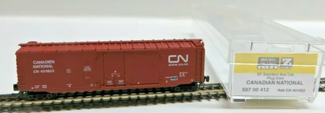 Micro Trains Line Spur Z 507 00 412 50` Standard Box Car Canadian National Boxed