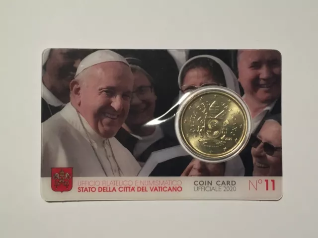 A  Saisir  Coincard  Vatican  Annee  2020  N°11  Piece  50 Ct