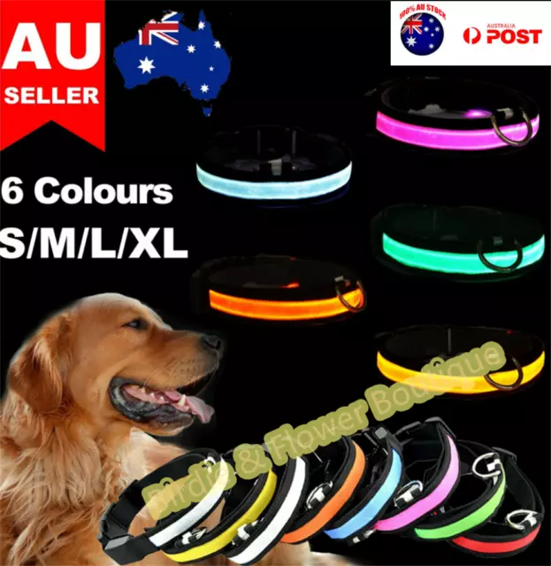 LED Pet Collar Pets Dog Walk Safety Flashing Light Leash Glow In The Dark Party