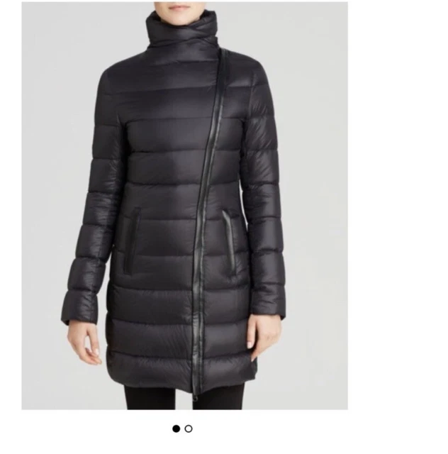 MACKAGE YARA LEATHER Trim Goose Down Puffer Jacket Coat Black XS Pristine EEUC 200.00 PicClick