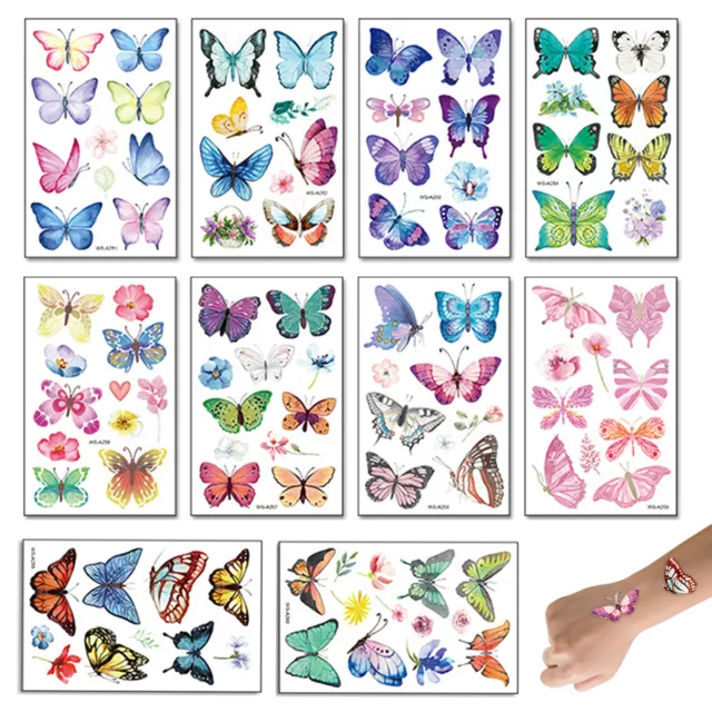 10sheets Girls Temporary Tattoo DIY Party Colorful Animal Waterproof Body Art