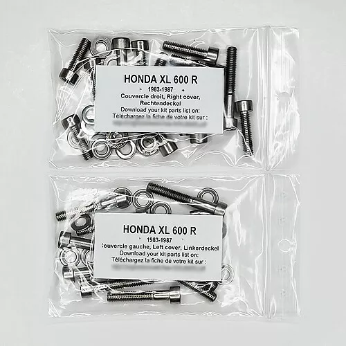 HONDA XL 600 R 1983-1987 Kit n°2 vis BTR inox moteur XLR XL600 XL600R