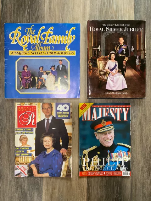 Lot of Four (4) Vintage Books & Magazines Queen Elizabeth, Prince Andrew Royal