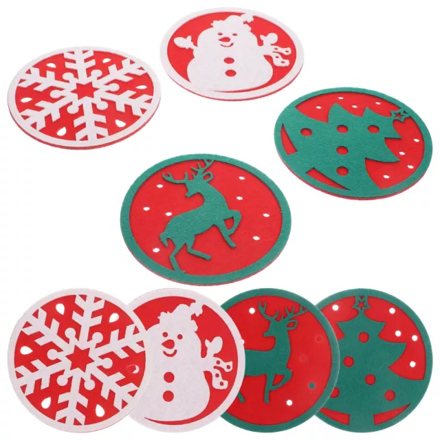 8 Pcs Christmas Winter Placemat Housewarming Hostess Gifts Coaster Absorb Water