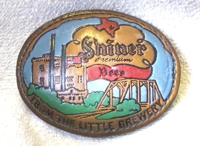Shiner Premium Beer Leather Buckle From The Little Brewery Great Vintage Shape