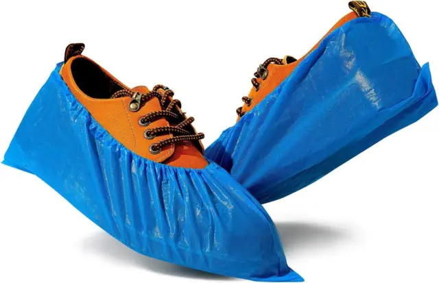 Shoe Covers Disposable - 100 Pack (50 Pairs) Non Slip Recyclable Disposable Boo