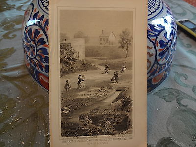 ORIG 1861 Last of Kissing Bridge on Old Boston Road NYC New York City Lithograph