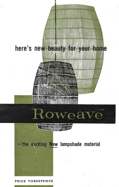 Vintage Roweave Lampshade Material Home Advertising Leaflet Surrey 1940s-1950s