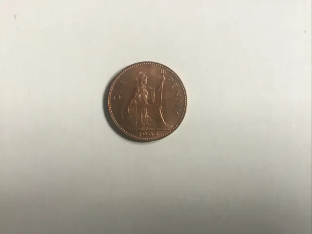 Great Britain Coin: 1963 English One Penny Coin