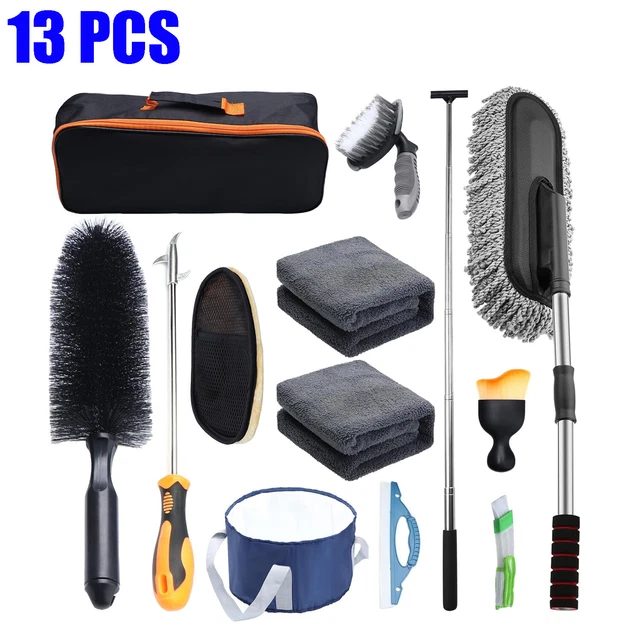 13PCS CAR WASH Cleaning Kit Detailing Drill Brush Interior Exterior