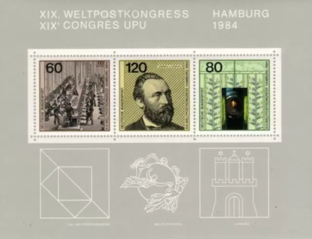 BRD FRG #MiBl19 MNH S/S 1984 UPU Congress Hamburg [1420 YTBF18 SGMS2065]