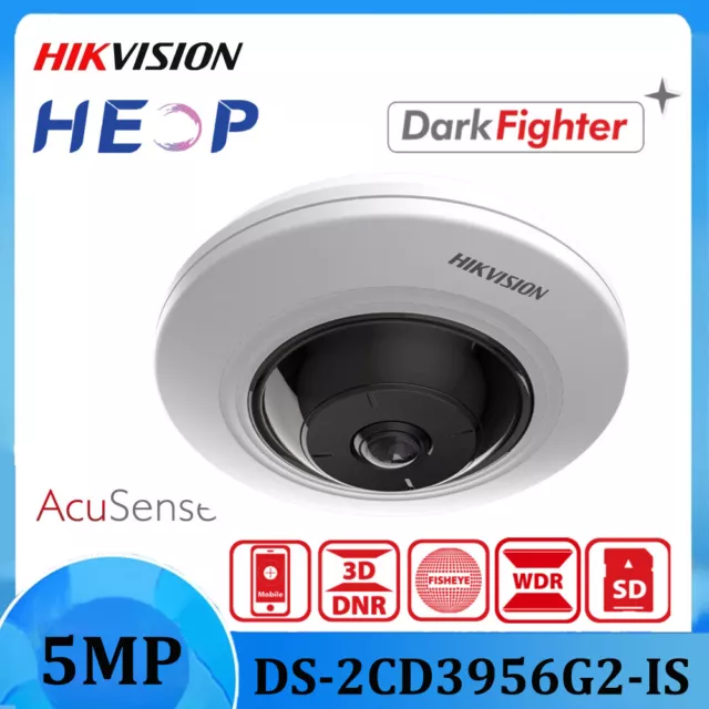 Hikvision DS-2CD3956G2-IS 5MP HEOP 180° Fisheye AcuSense H.265+ IP PanoVu Camera