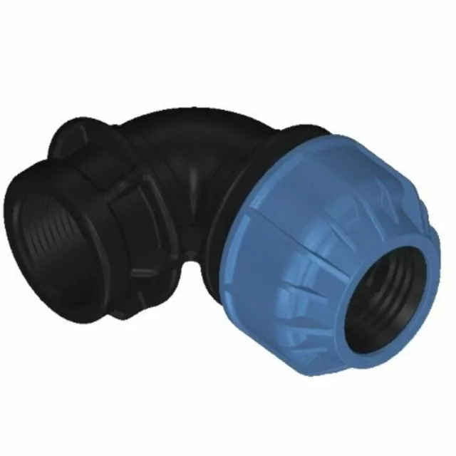 MDPE  Compression Fitting Elbow Various Sizes for Water Pipe 20mm - 50mm 3