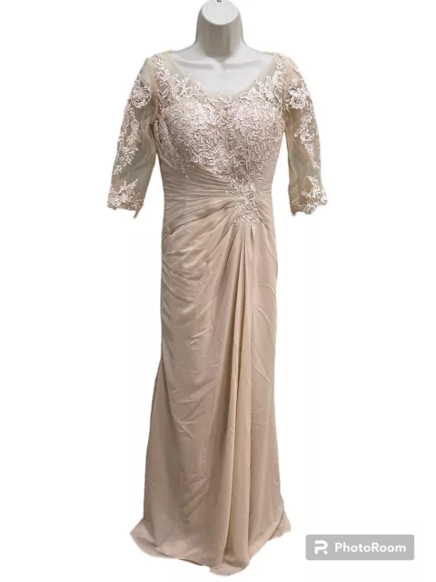 LanTing Couture Mother the Bride Bridal Gown Embellished Maxi Dress Size 4 NWT