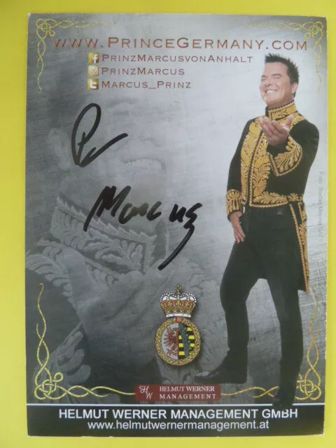 Prinz Marcus von Anhalt (Unternehmer), Autogrammkarte