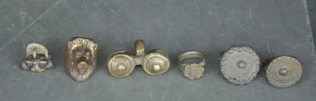 6 Pc Vintage Brass Different Design Handcrafted Engraved Rings