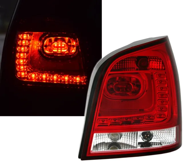 LED Rückleuchten Set 6R Style für VW Polo 9N3 in Rot Weiss von EAGLE EYES