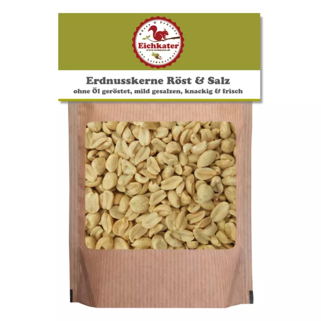 Geröstete & gesalzene Erdnüsse von Eichkater, aromatisch & knackfrisch 1000g