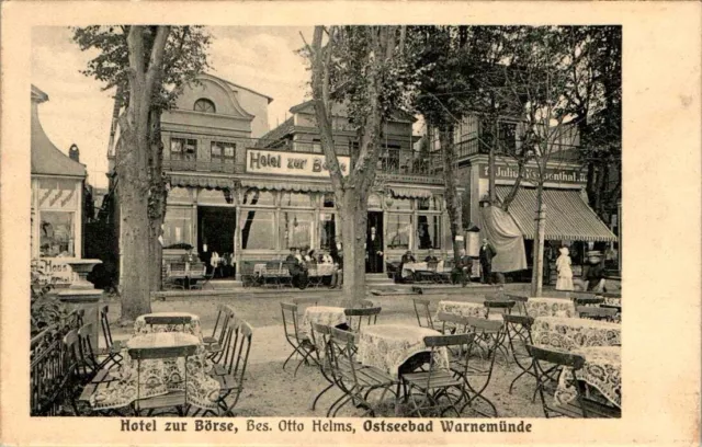 Ak Gruss Aus Warnemünde Bei Rostock Hotel Zur Börse Besitzer Otto Helms 1912