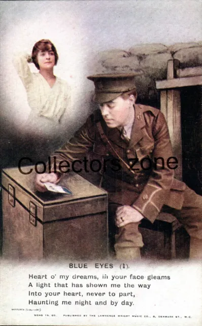 WW1 Bamforth Song Card Blue Eyes Card No 1 unposted