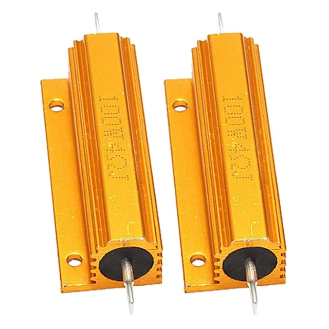 2x Gold Aluminum Plated Power Resistance 100W, 4 Ohm 4R P8W3