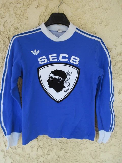 Vintage 70's Maillot football SM Caen Coupe France Normandie PSG Bayern Real velours OM jersey foot velvet - Vêtements