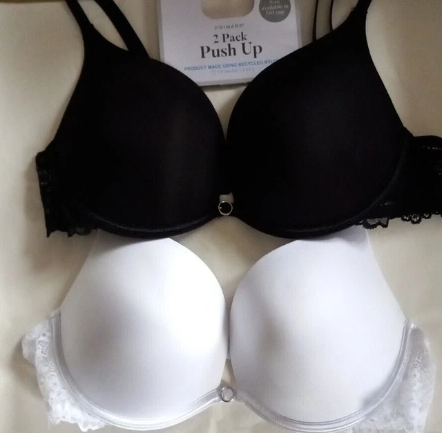 Primark 2 sizes bigger boost bra Diamante Lace maximise cage Push Up THICK  Pad T