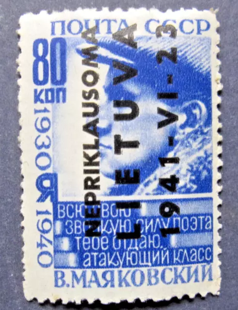 Deutsche Besetzung Litauen  Landesausgabe,Mi. 9,postfrisch ,Falzrest 1941
