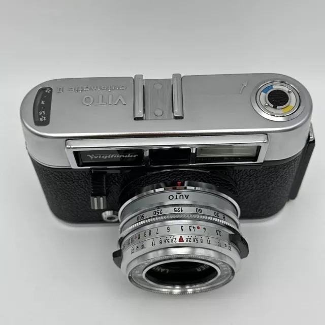 Vtg Voigtlander Vito Automatic II 35mm Camera Lanthar 2.8/50 Lens Germany 1960s 3
