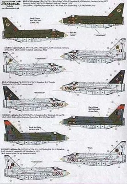 Xtradecal X72155 1/72 BAC/EE Lightning Model Decals