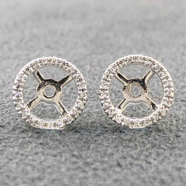 14K W Gold 1.00cttw Diamond Round Earring Jackets 14K W Gold 1.00cttw Diamond Round Earring Jackets