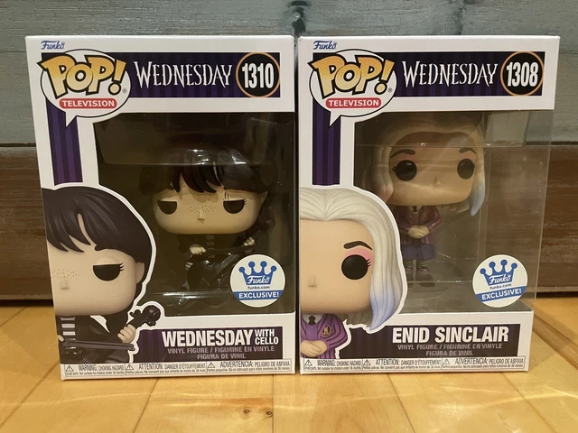 Funko Shop Exclusive Pop Wednesday w Cello & Enid Sinclair Set Lot Flaws