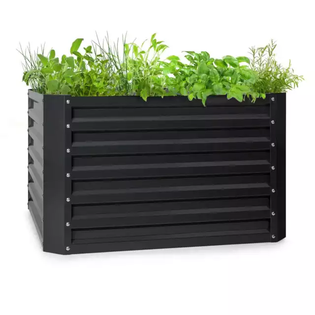 Hochbeet Stahl Blumenbeet Gemüse Garten Pflanzen 100x60x100 cm 600 L Schwarz