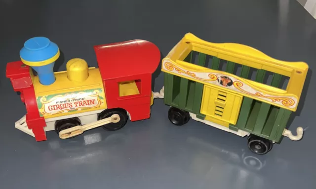 Fisher Price Little People Play Family Circus Train 2 Pieces Vintage #991