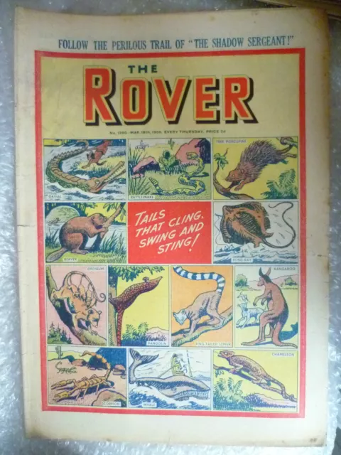 THE ROVER Comic, No.1290, 18th March 1950-Tails that cling swing & sting !