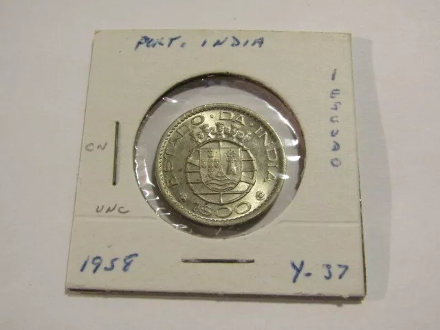 India-Portuguese 1958 1 Escudo unc Coin