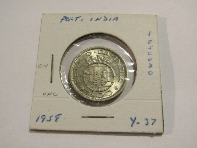 India-Portuguese 1958 1 Escudo unc Coin