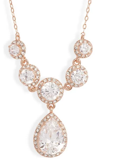 NADRI Frontal crystal rose gold necklace NWT $70