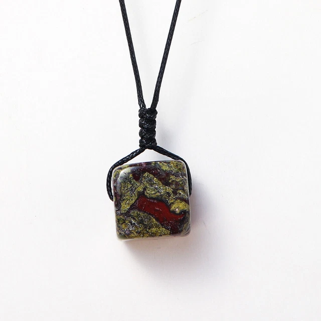 1PC Natural Quartz Chakra Crystal Healing Cuarzo Cube Gem Pendant Reiki Necklace