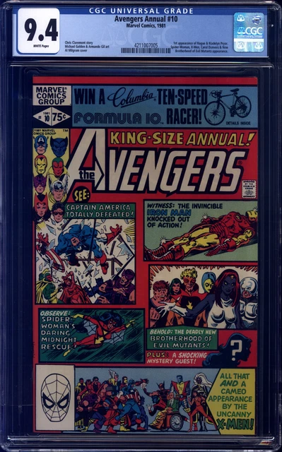 Avengers Annual #10 CGC 9.4 1st Rogue&Madelyne Pryor Carol Danvers Spider-Woman