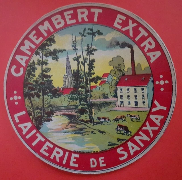Étiquette Fromage Camembert.laiterie De Sanxay. Vienne .