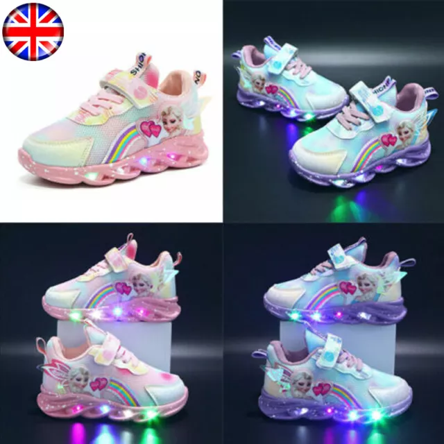 Kids LED Luminous Shoes Sneakers Flashing Children Girls Light Up Trainers Size