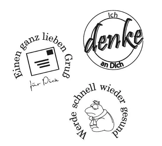 Efco Stempel Clear Ich denke an Dich, transparent, A7/ 74 x 105 mm, 3-teilig